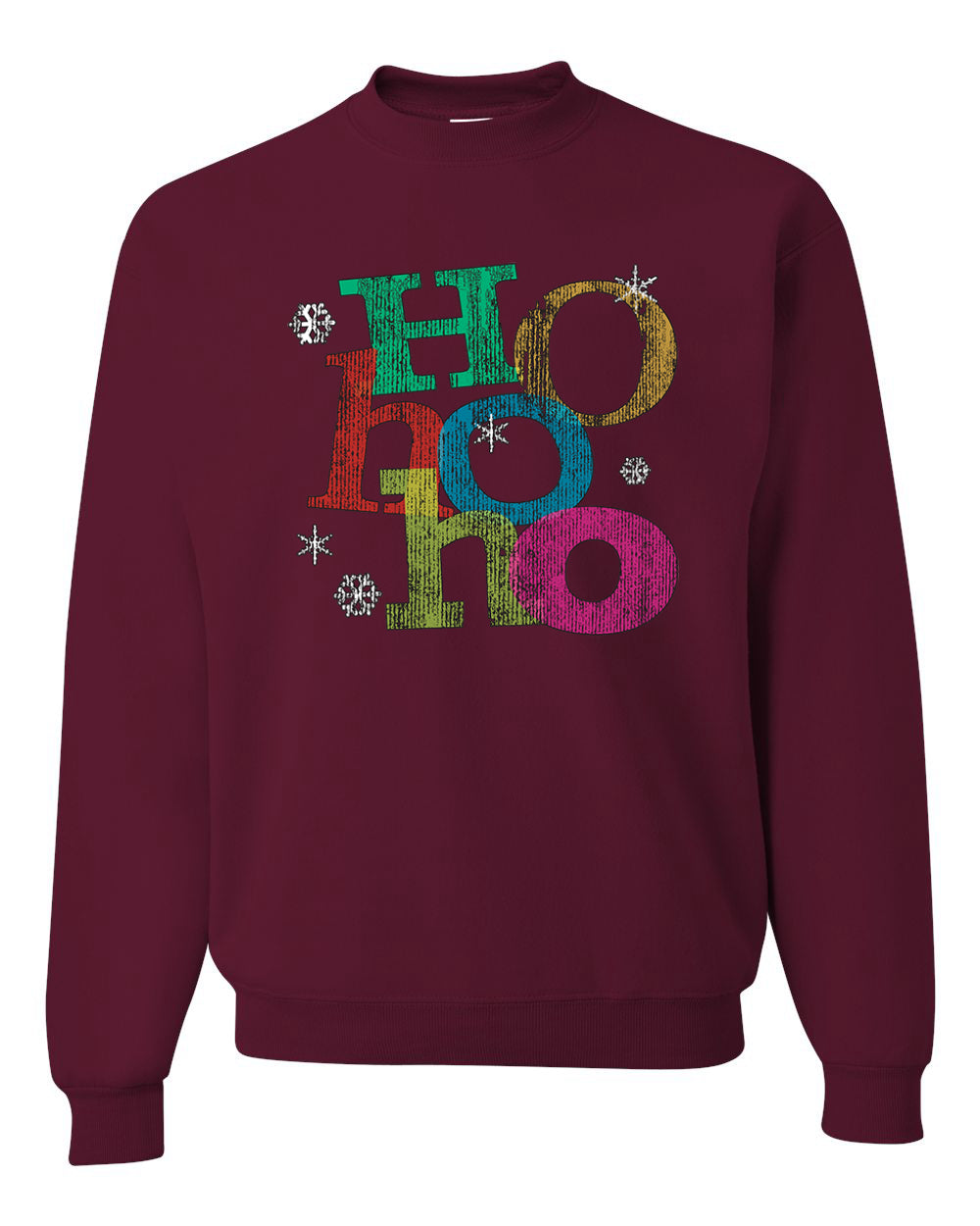 Colorful Ho Ho Ho Merry Christmas Unisex Crewneck Graphic Sweatshirt
