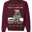 Does Someone Need a Hug? Cute Raccoon Ugly Christmas Sweater Crewneck Sweatshirt