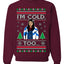 I'm Cold Too Funny Classic 70s Show Damn Jackie Ugly Christmas Sweater Crewneck Sweatshirt