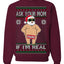 Ask Your Mom If I'm Real Funny, Funny Dirty Inappropriate Censored Santa Claus Ugly Christmas Sweater Crewneck Sweatshirt