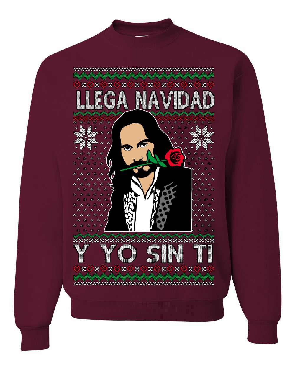 Llega Navidad Y Yo Sin Ti Christmas Is Coming Marco Ugly Christmas Sweater Crewneck Sweatshirt