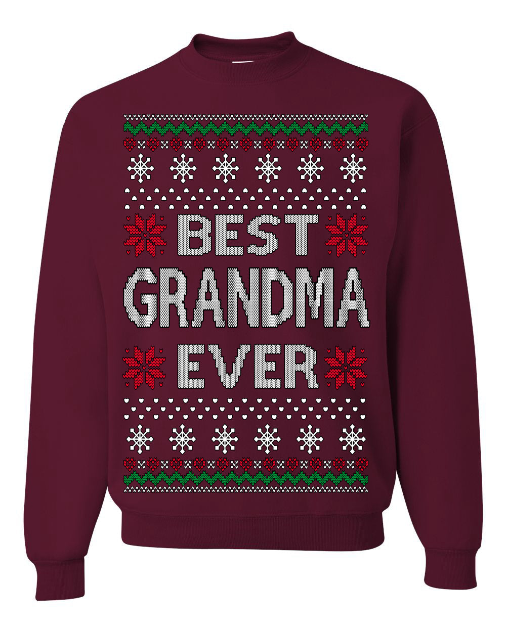 Best Grandma Ever Classic Winter Holidays Ugly Christmas Sweater Crewneck Sweatshirt