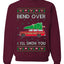 Bend Over & I'll Show You Colored Ugly Christmas Sweater Unisex Crewneck Sweatshirt