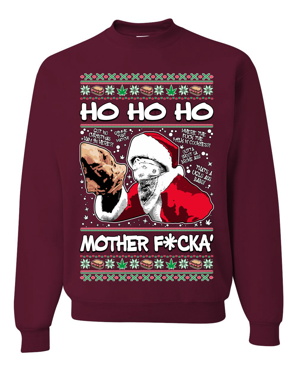 Friday Hood Santa Ugly Christmas Sweater Unisex Crewneck Sweatshirt