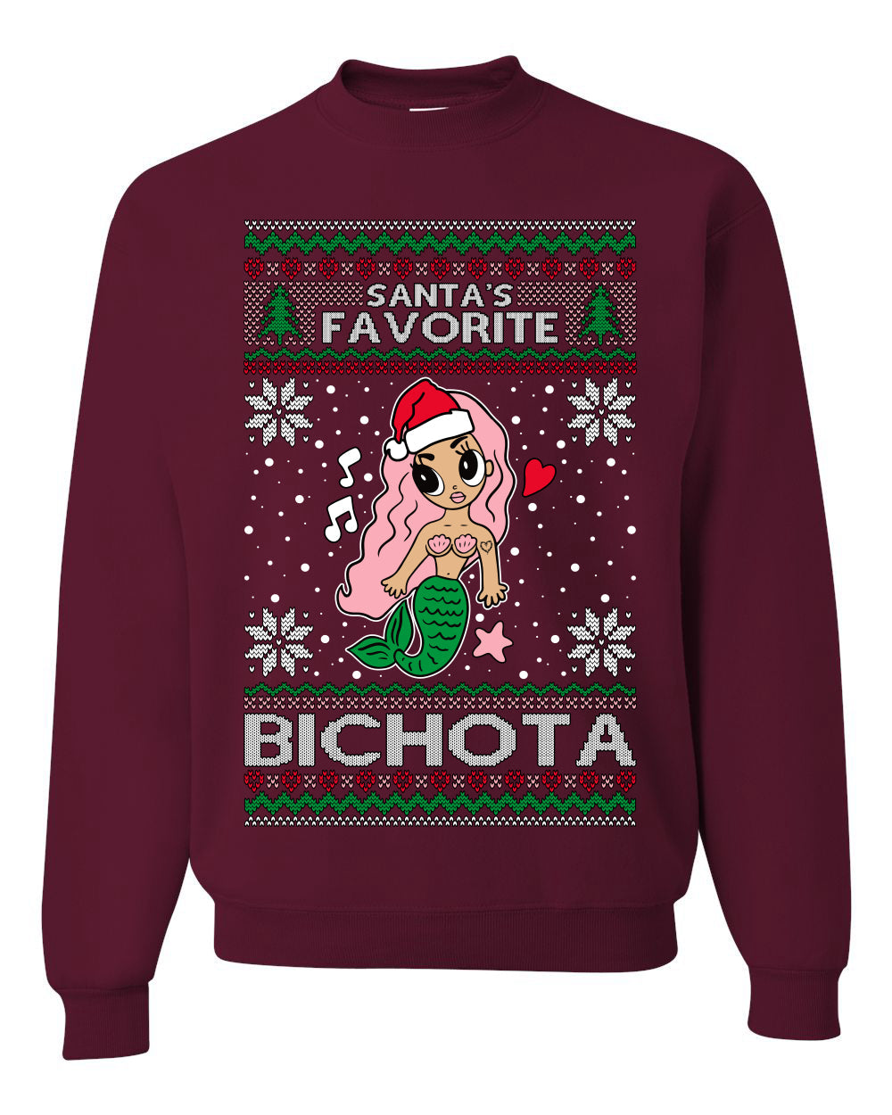 Christmas Karol G Santa's Favorite Bichota Ugly Christmas Sweater Unisex Crewneck Sweatshirt