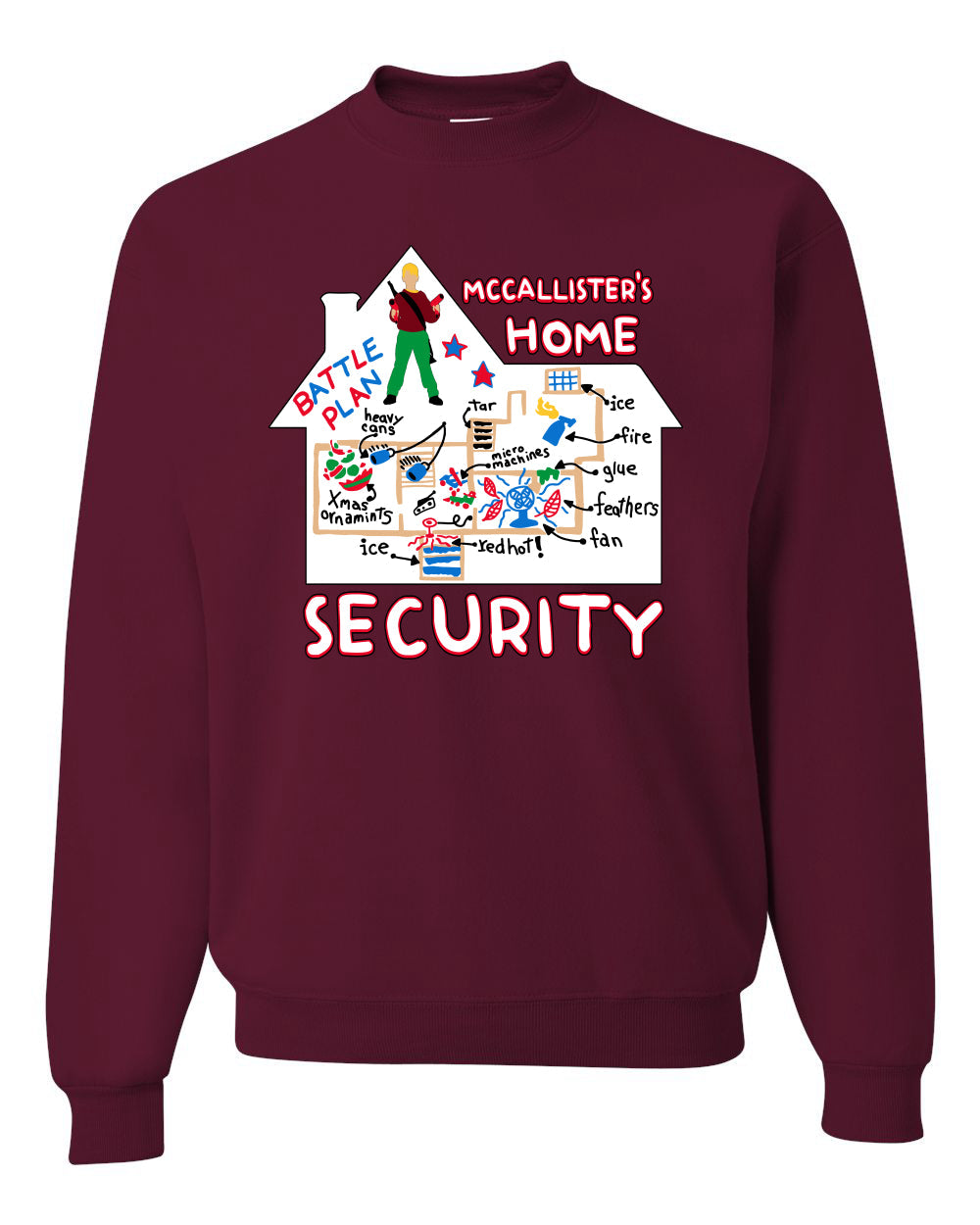 McCallister's Home Security Battle Plans Alone Christmas Unisex Crewneck Sweatshirt