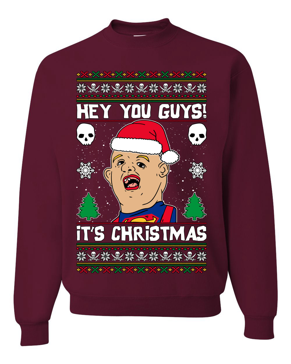 Hey You Guys! It's Sloth Never Say Die Ugly Christmas Sweater Unisex Crewneck Sweatshirt