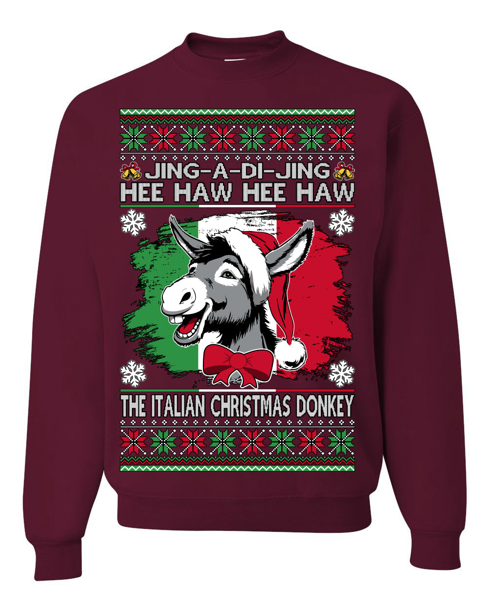 Jing a Di Jing Dominick the Italian Christmas Donkey Ugly Christmas Sweater