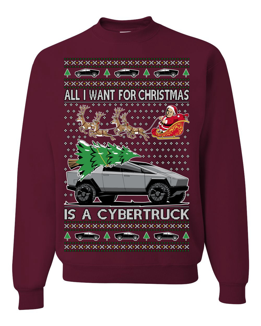 All I Want for Christmas is a Cybertruck Funny Tech Ugly Christmas Sweater