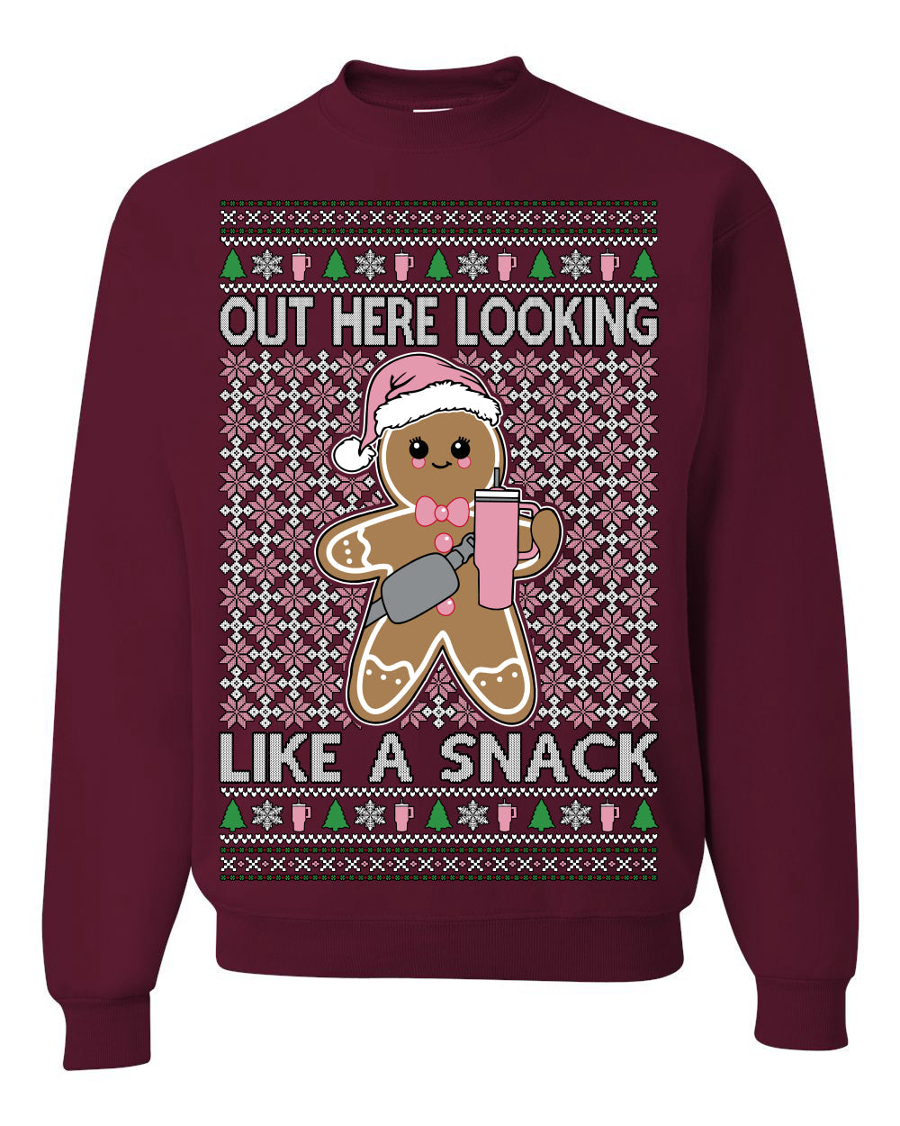 Out Here Looking Like a Snack Cute Xmas Cookie Ugly Christmas Sweater