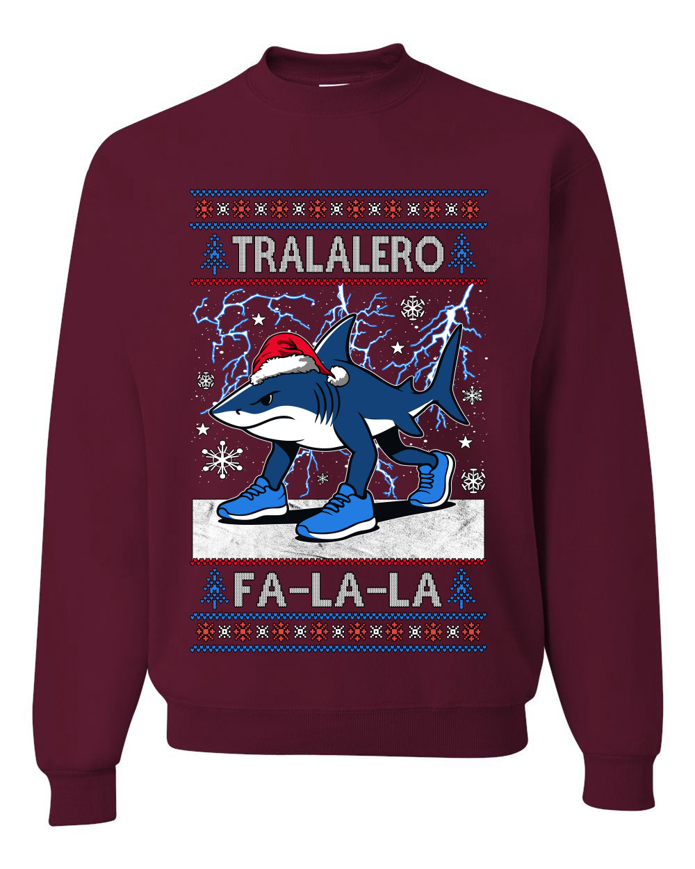 Tralalero Fa La La Brainrot,Unisex Ugly Christmas Sweater, Crewneck Sweatshirts