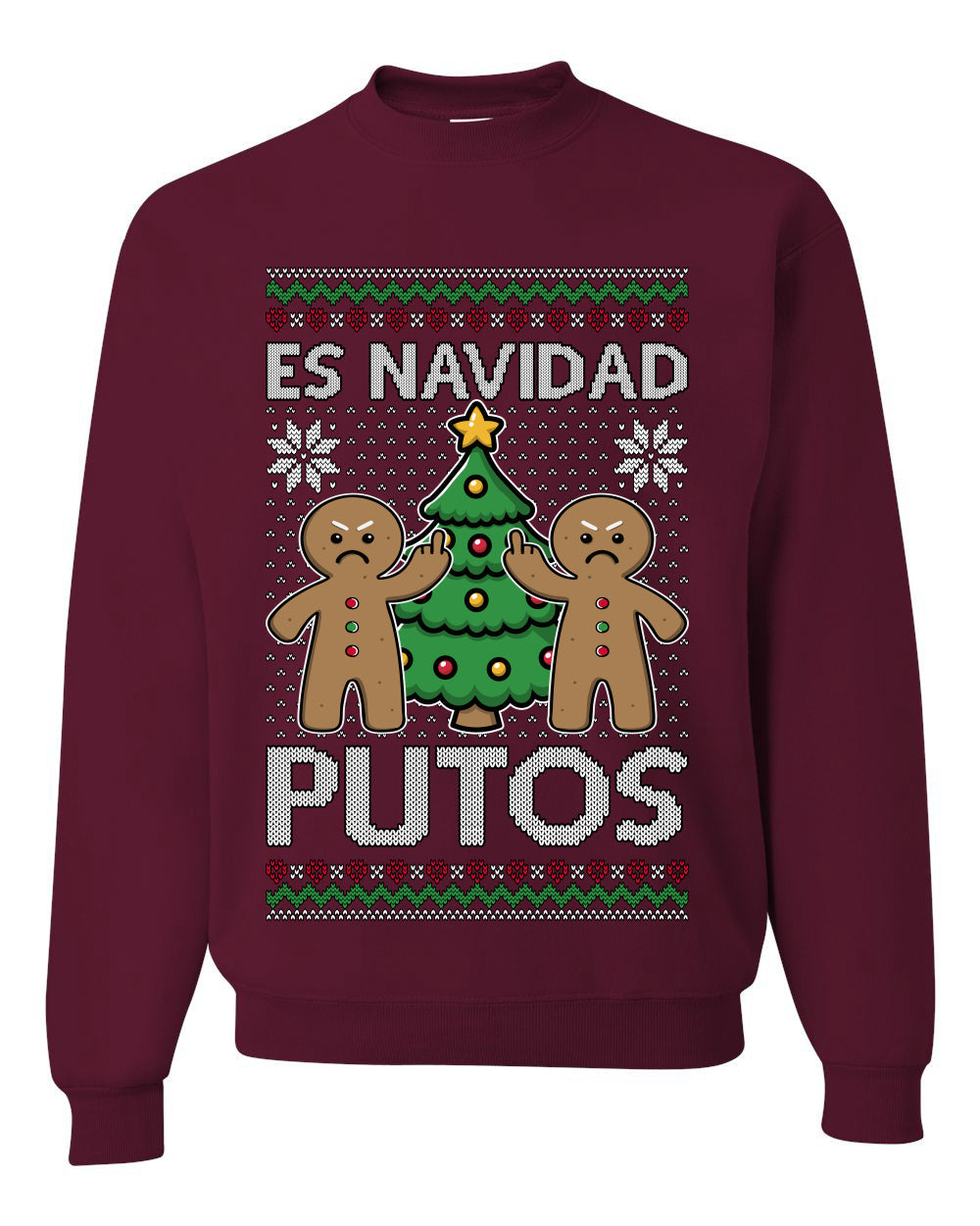 Es Navidad Putos, Unisex Ugly Christmas Sweater, Crewneck Sweatshirts