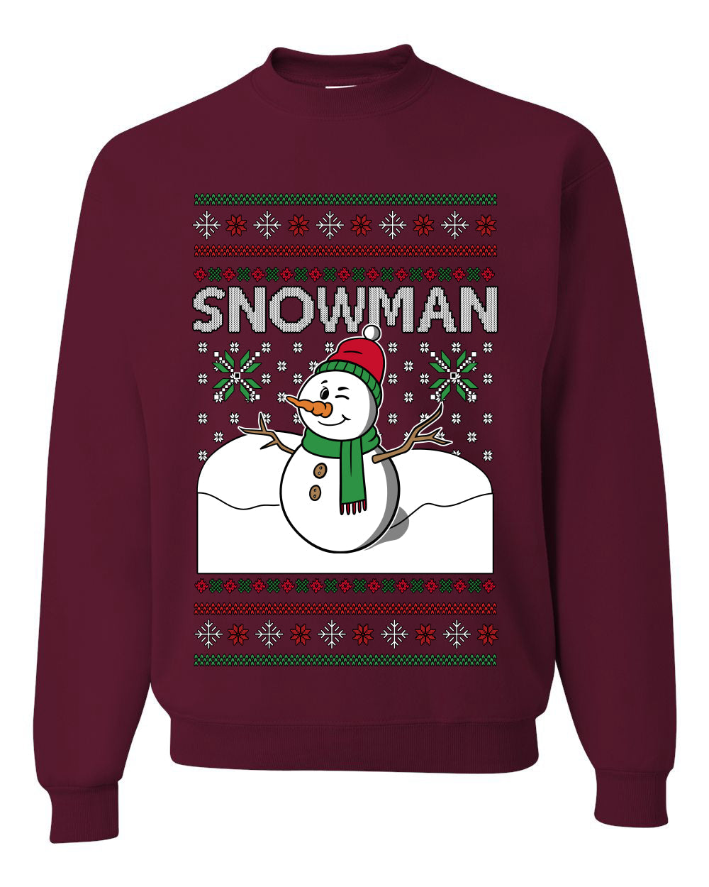 Snowman, Unisex Ugly Christmas Sweater Crewneck Sweatshirts