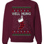 Well Hung, Unisex Ugly Christmas Sweater Crewneck Sweatshirts