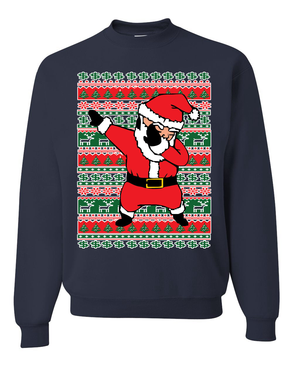 Dabbing Gold Belt Santa Ugly Christmas Sweater Unisex Crewneck Sweatshirt
