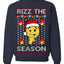 Rizz the Season Viral Internet Fire Emoji Face Meme Ugly Christmas Sweater Crewneck Sweatshirt