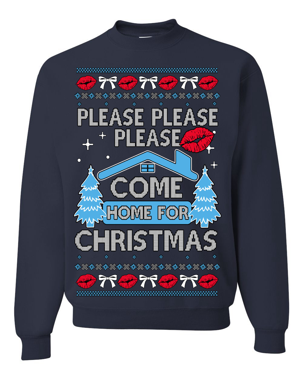 Please Please Please Come Home for Xmas Viral Pop Song Ugly Christmas Sweater Crewneck Sweatshirt