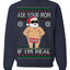 Ask Your Mom If I'm Real Funny Censored Santa Claus Ugly Christmas Sweater Crewneck Sweatshirt