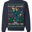Rockin Around the Christmas Tree Raygun Viral Breakdancer Ugly Christmas Sweater Crewneck Sweatshirt