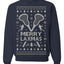 Merry Laxmas Funny Lacrosse Sports LAX Teen Sports Pun Ugly Christmas Sweater Crewneck Sweatshirt