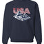 USA Winter Team Sports Fan Collection | USA Flag Mountainscape Sweater, Unisex Crewneck Sweatshirts