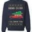 Bend Over & I'll Show You Colored Ugly Christmas Sweater Unisex Crewneck Sweatshirt