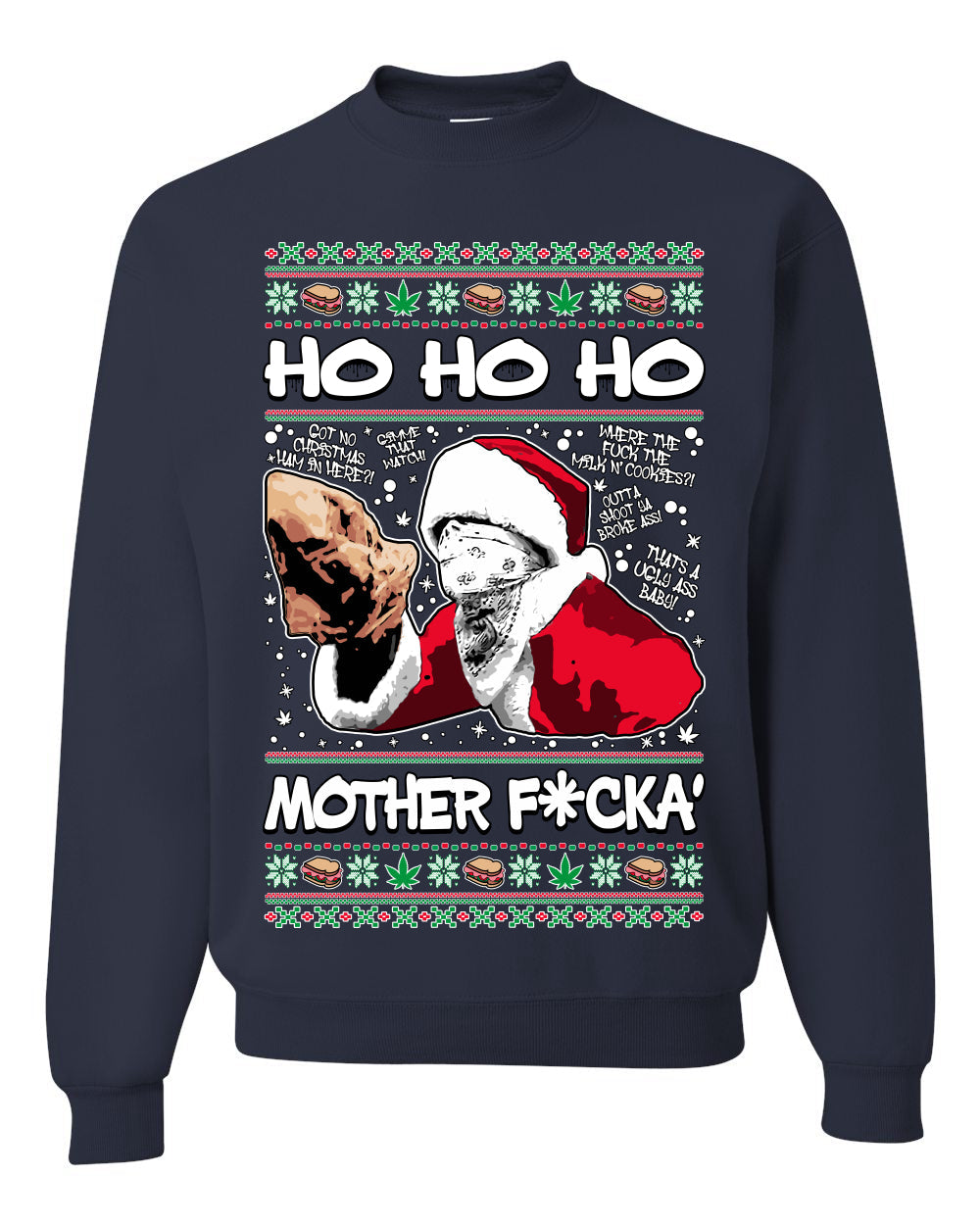 Friday Hood Santa Ugly Christmas Sweater Unisex Crewneck Sweatshirt