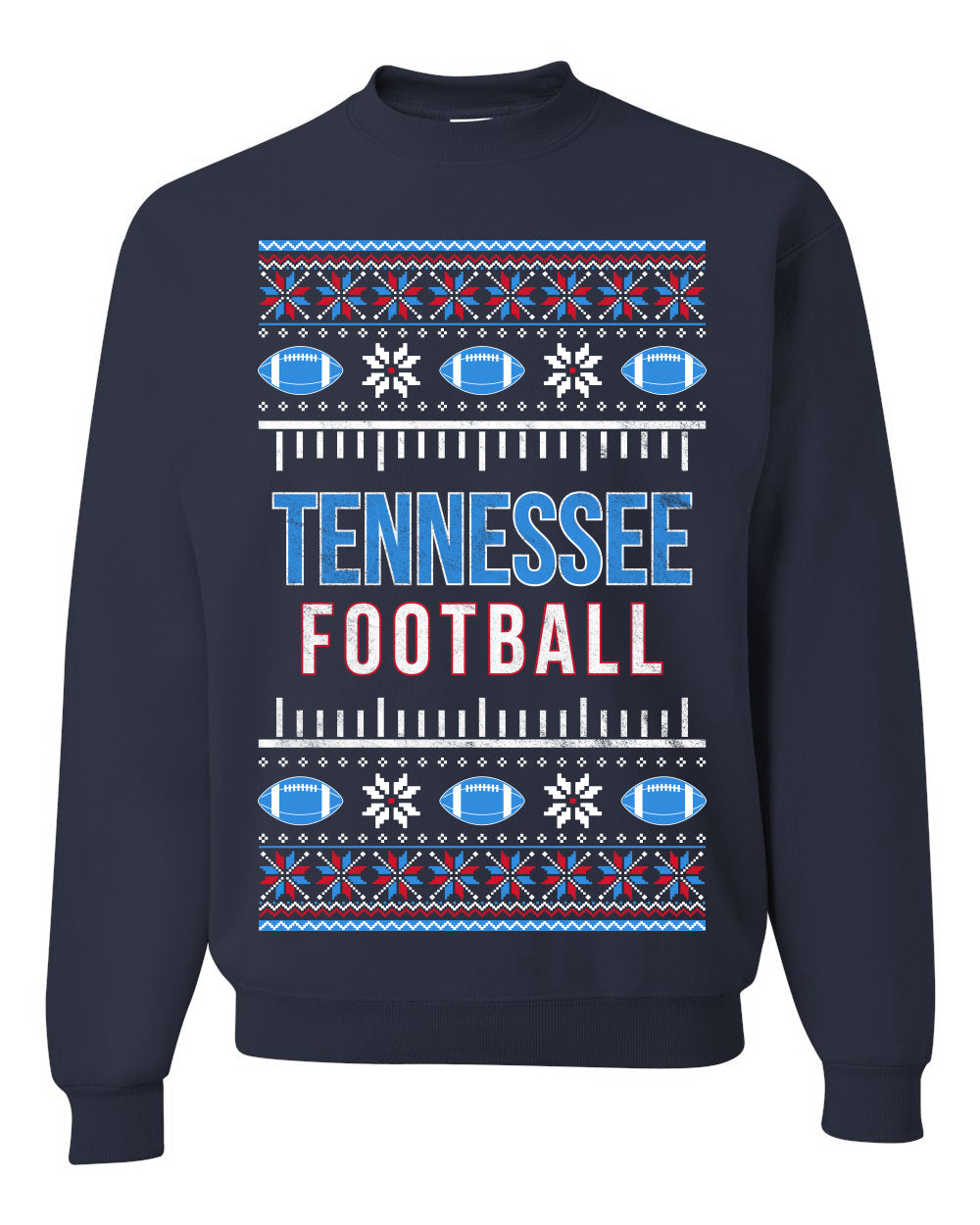 City of Tennessee TEN American Football Fantasy Fan Ugly Christmas Sweater Unisex Crewneck Sweatshirt