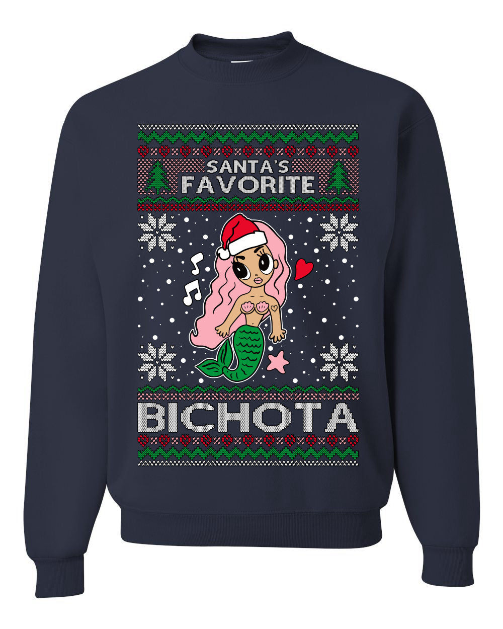Christmas Karol G Santa's Favorite Bichota Ugly Christmas Sweater Unisex Crewneck Sweatshirt