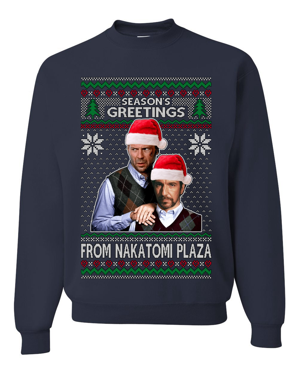 Season's Greeting From Nakatomi Plaza Ugly Christmas Sweater Unisex Crewneck Sweatshirt