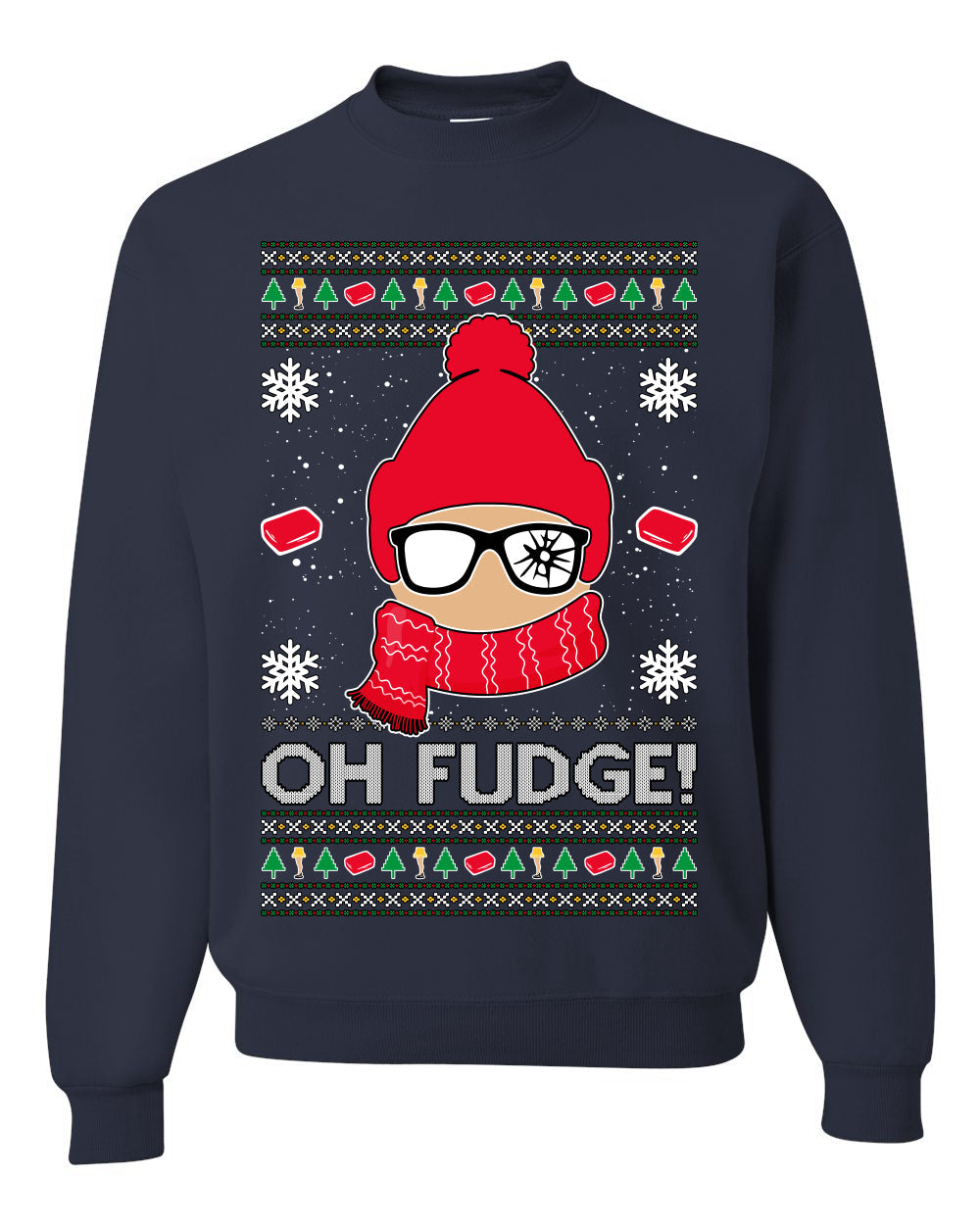 Oh Fudge Funny Story Ugly Christmas Sweater Unisex Crewneck Sweatshirt