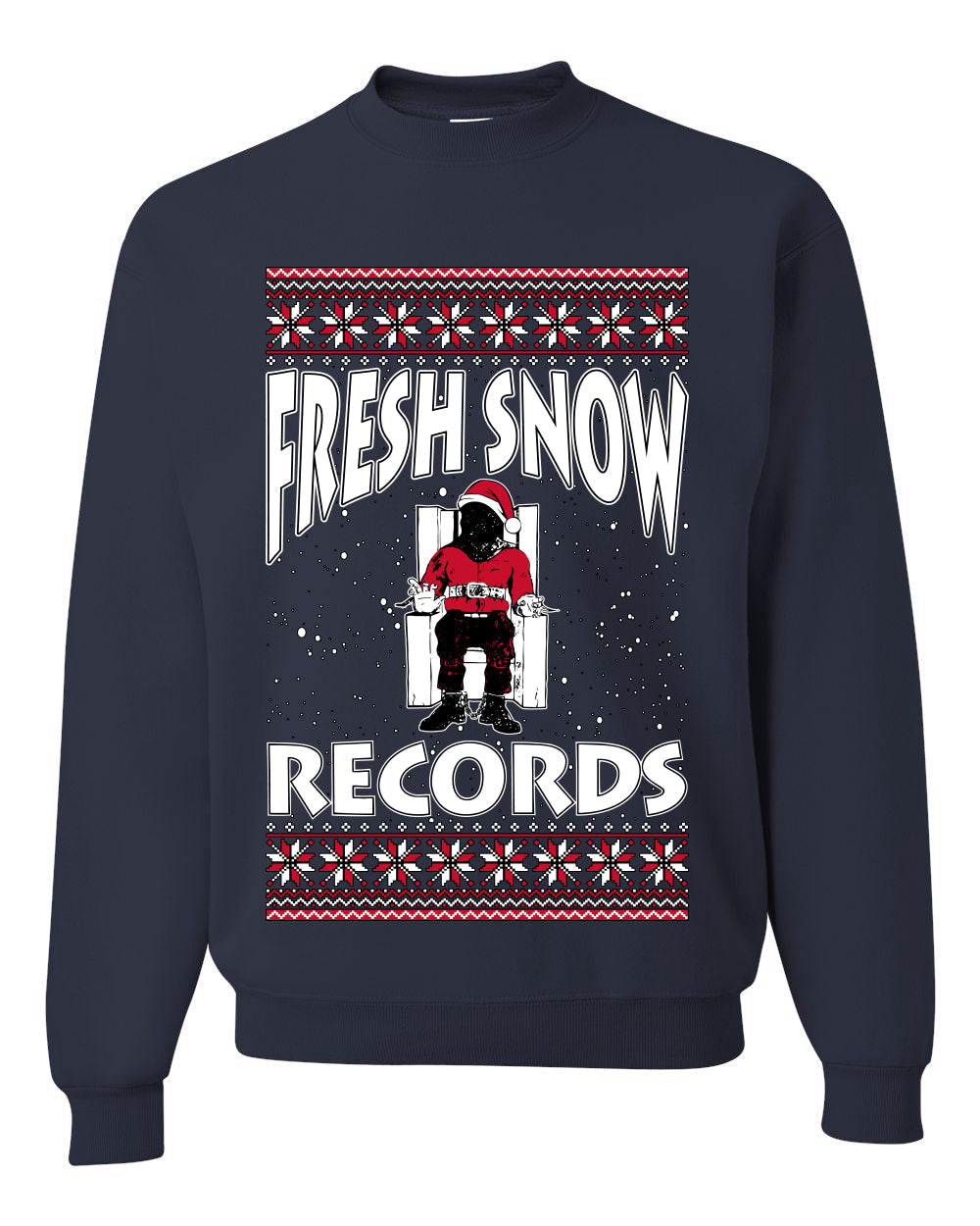 Fresh Snow Records Hip Hop Parody, Unisex Ugly Christmas Sweater, Crewneck Sweatshirts