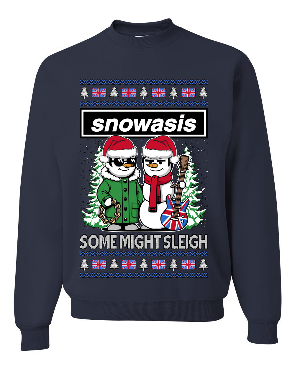 Snowasis English Rock Band Parody, Unisex Ugly Christmas Sweater, Crewneck Sweatshirts