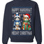 Happy Hanukkat Meowy Christmas, Unisex Ugly Christmas Sweater, Crewneck Sweatshirts