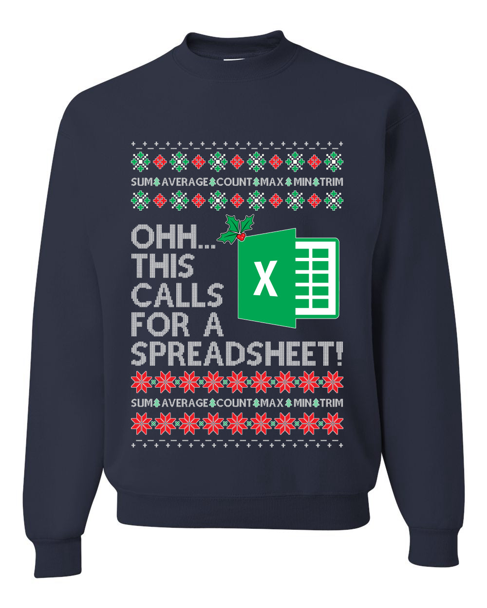 Ohh This Calls For A Spreadsheet Office, Unisex Ugly Christmas Sweater Crewneck Sweatshirts