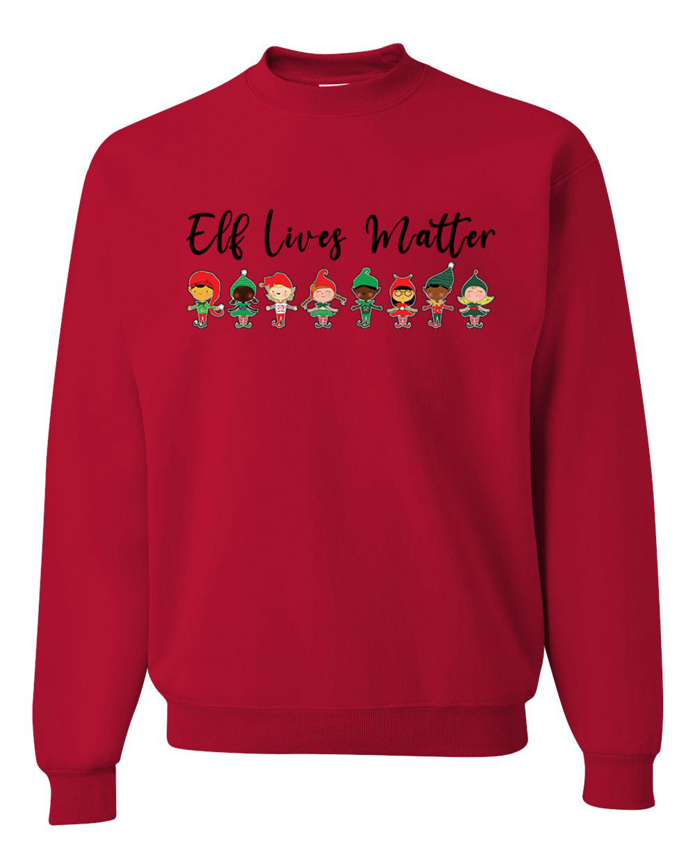 Elf Lives Matter Cute Elves Merry Christmas Unisex Crewneck Graphic Sweatshirt