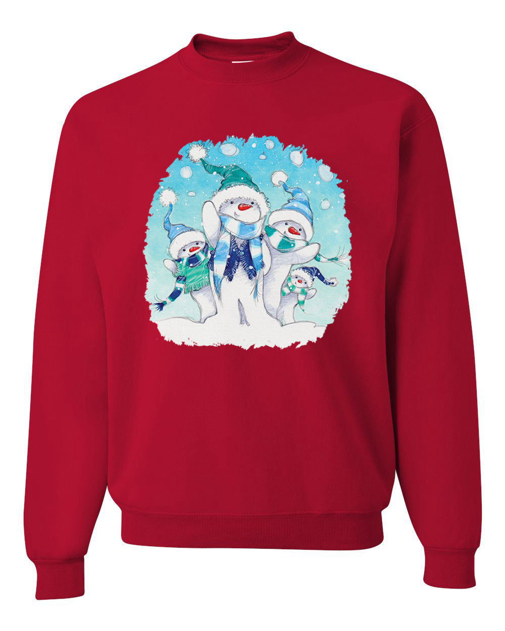 Snowman Family Xmas Merry Christmas Unisex Crewneck Graphic Sweatshirt