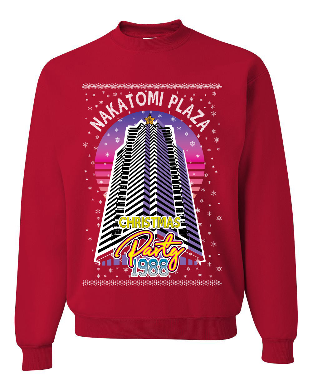 Retro Nakatomi Plaza 1988 Holiday Party Ugly Christmas Sweater Unisex Crewneck Sweatshirt