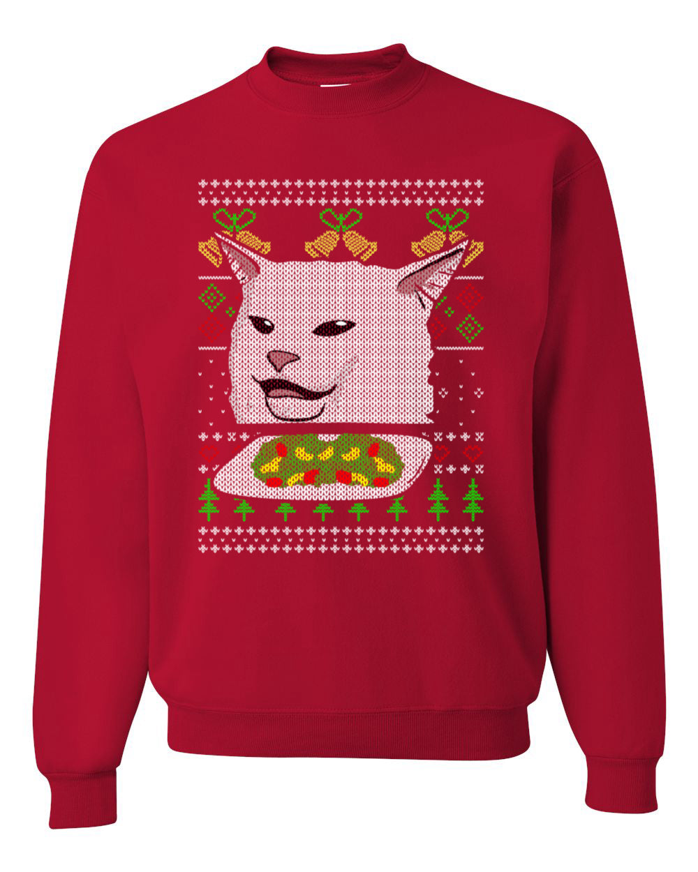 Women Yelling At Cat Meme Funny Twitter Tik Tok 2019  Ugly Christmas Sweater Unisex Crewneck Sweatshirt