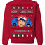 Merry Christmas Little Fella Funny 90s Harry Movie Quote Ugly Christmas Sweater Crewneck Sweatshirt