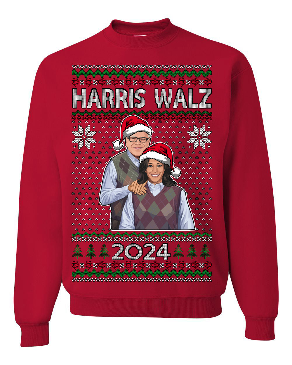 Kamala Harris Tim Walz 2024 Classic Movie Ugly Christmas Sweater Crewneck Sweatshirt