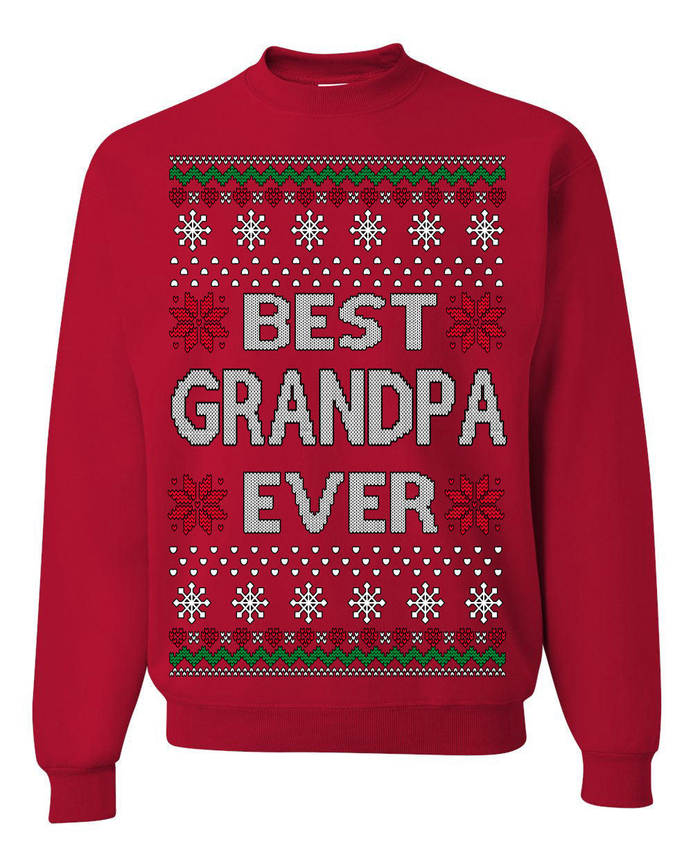 Best Grandpa Ever Classic Winter Holidays Ugly Christmas Sweater Crewneck Sweatshirt