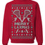 Merry Laxmas Funny Lacrosse Sports LAX Teen Sports Pun Ugly Christmas Sweater Crewneck Sweatshirt