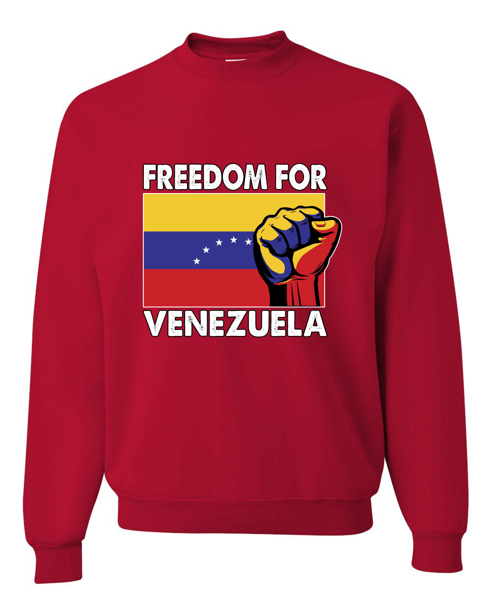 Freedom For Venezuelan Raised Fist Sweater, Unisex Crewneck Sweatshirts