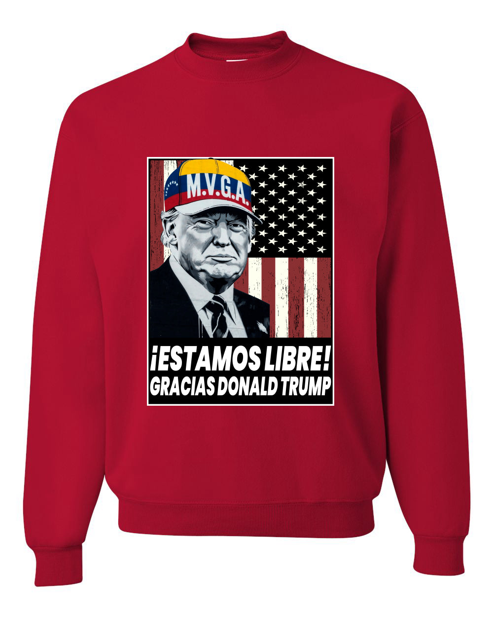 Estamos Libre, Gracias Donald Trump Make Venezuela Great Again Sweater, Unisex Crewneck Sweatshirts