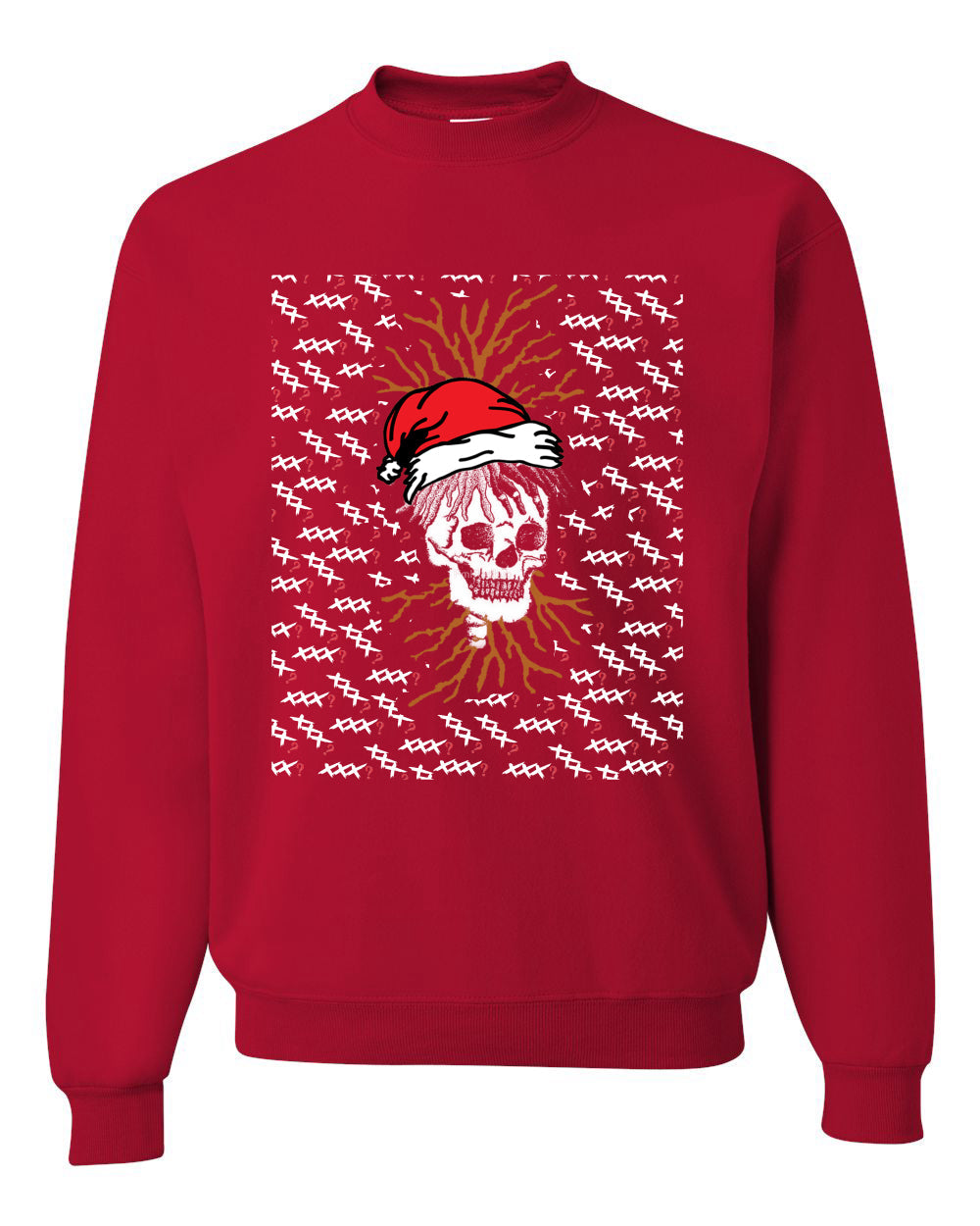 RIP XXXTentacion Santa Skull Xmas Bad Vibes XXX ? Ugly Christmas Sweater Unisex Crewneck Sweatshirt