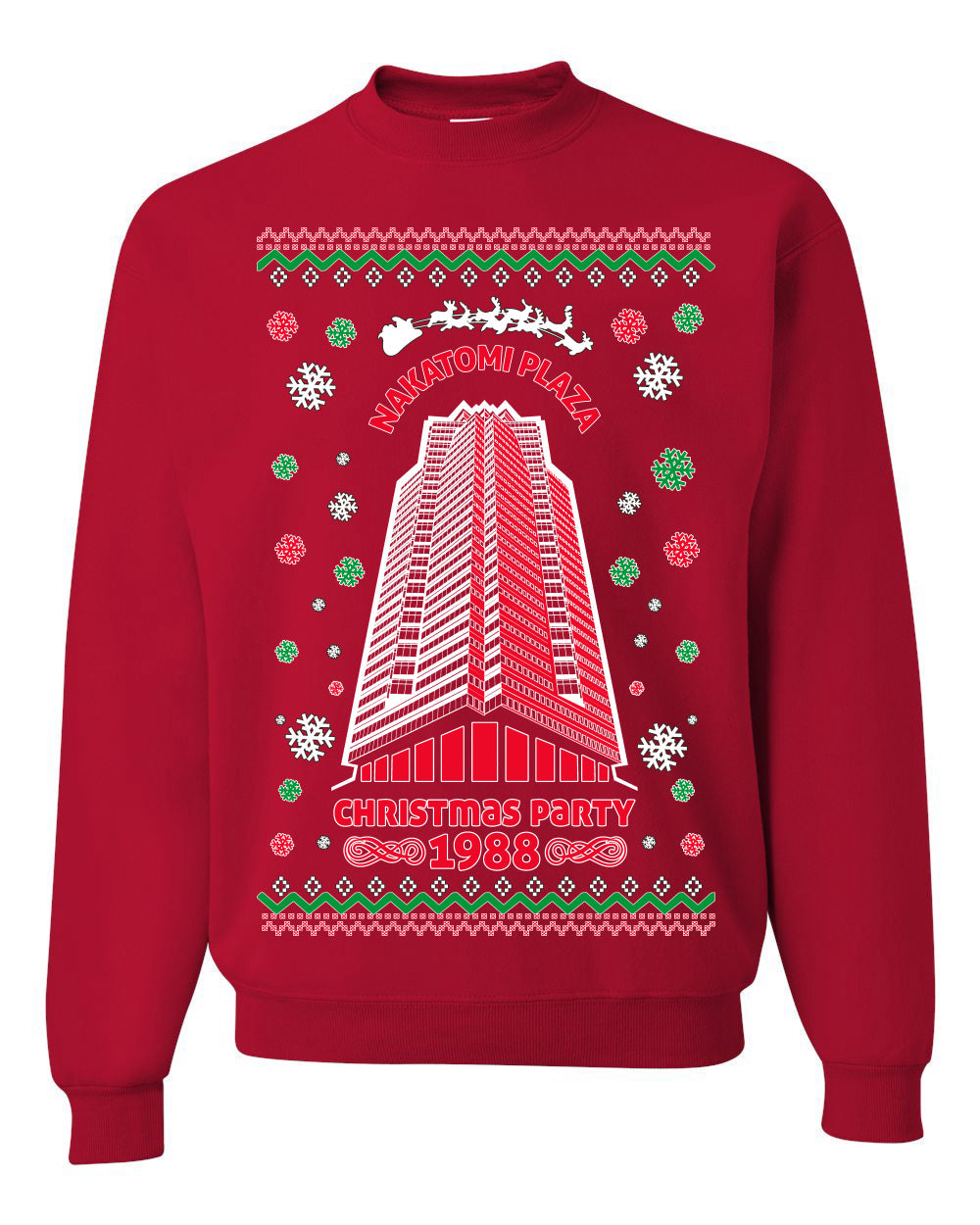 Nakatomi Plaza Christmas Party 1988 Merry Ugly Christmas Sweater Unisex Crewneck Graphic Sweatshirt