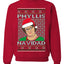 Office Phyllis Navidad Happy Holiday Ugly Christmas Sweater Unisex Crewneck Sweatshirt