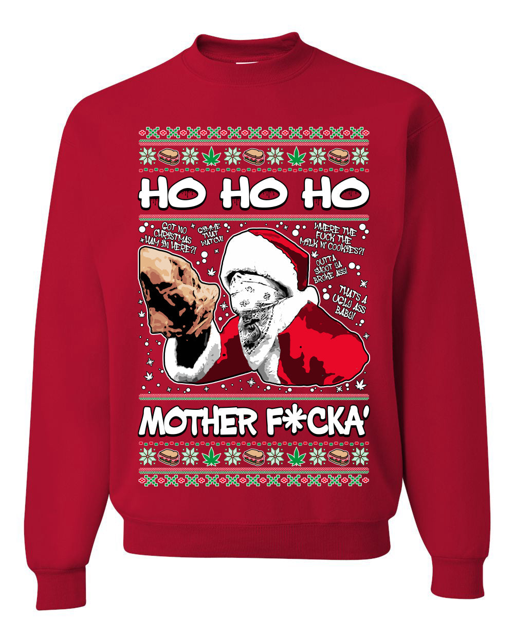 Friday Hood Santa Ugly Christmas Sweater Unisex Crewneck Sweatshirt