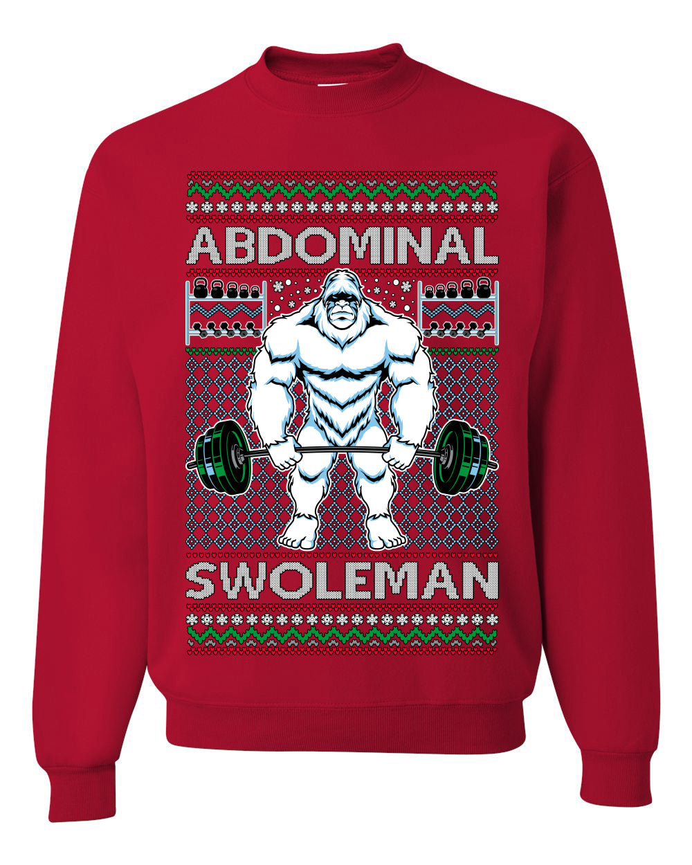 Abdominal Swoleman Fitness Yeti Ugly Christmas Sweater Unisex Crewneck Sweatshirt
